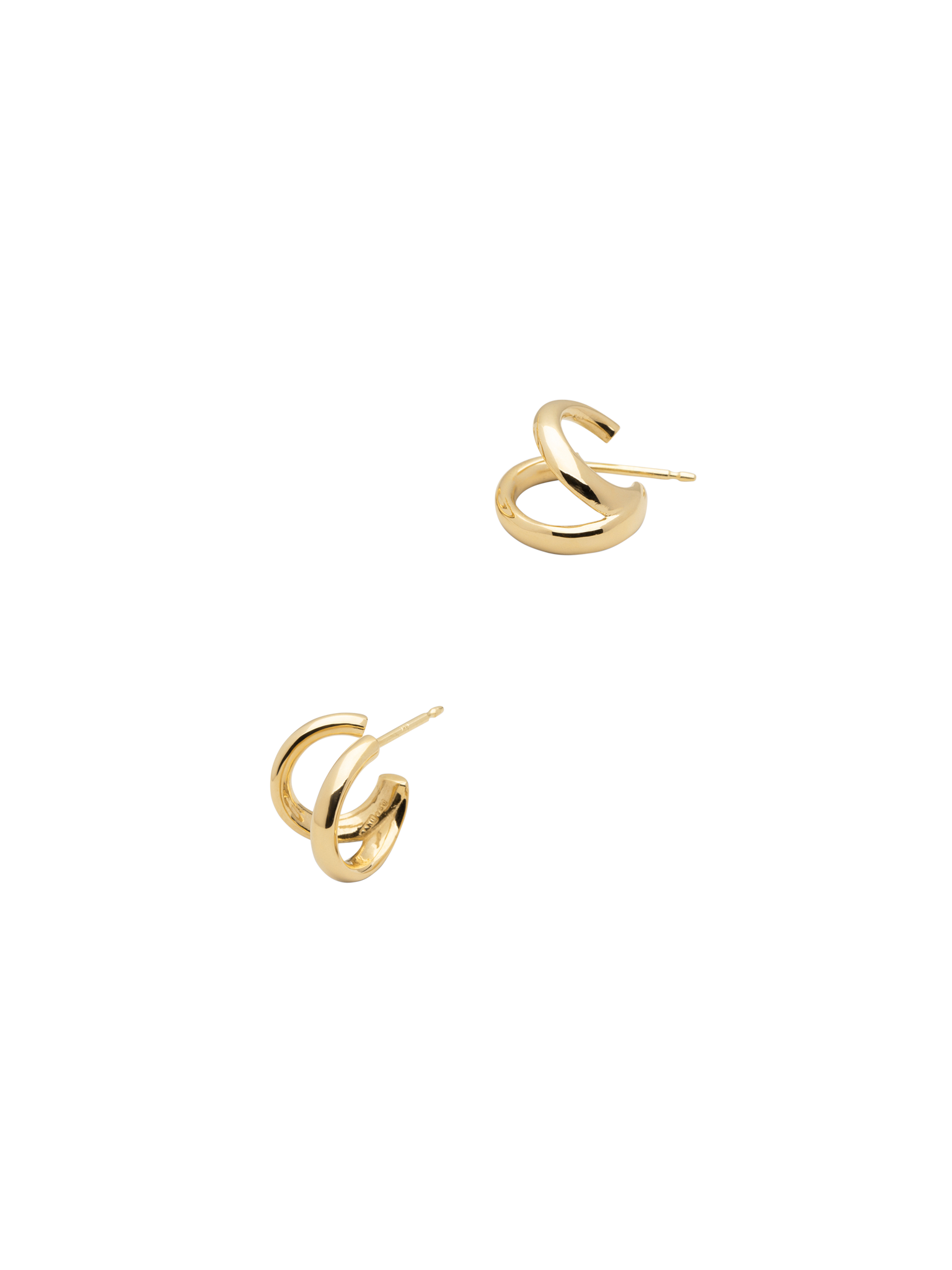 Sinne double creol earrings in 18k yellow gold